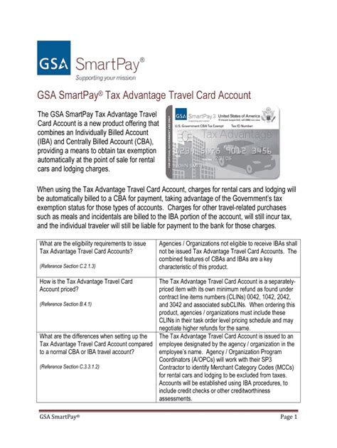 gsa smartpay travel card account